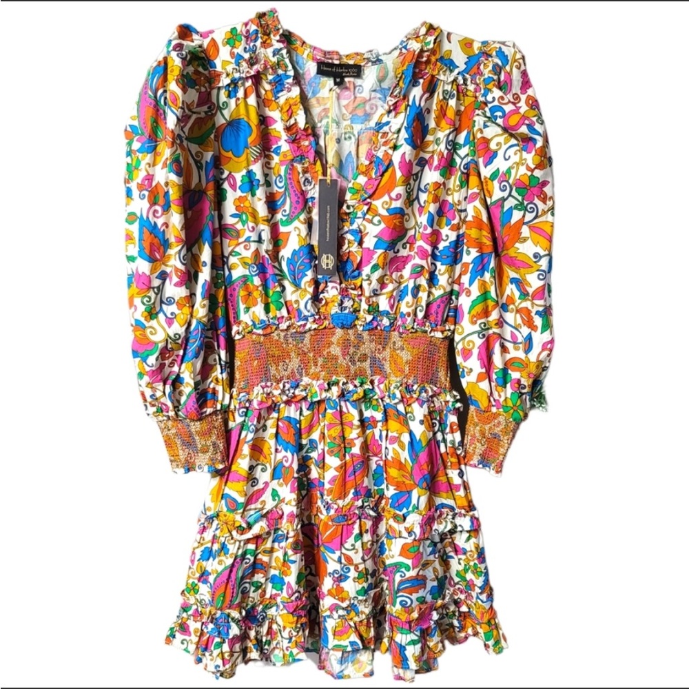House of Harlow 1960 By Nicole Richie BoHo Dress with Puffy Sleeves